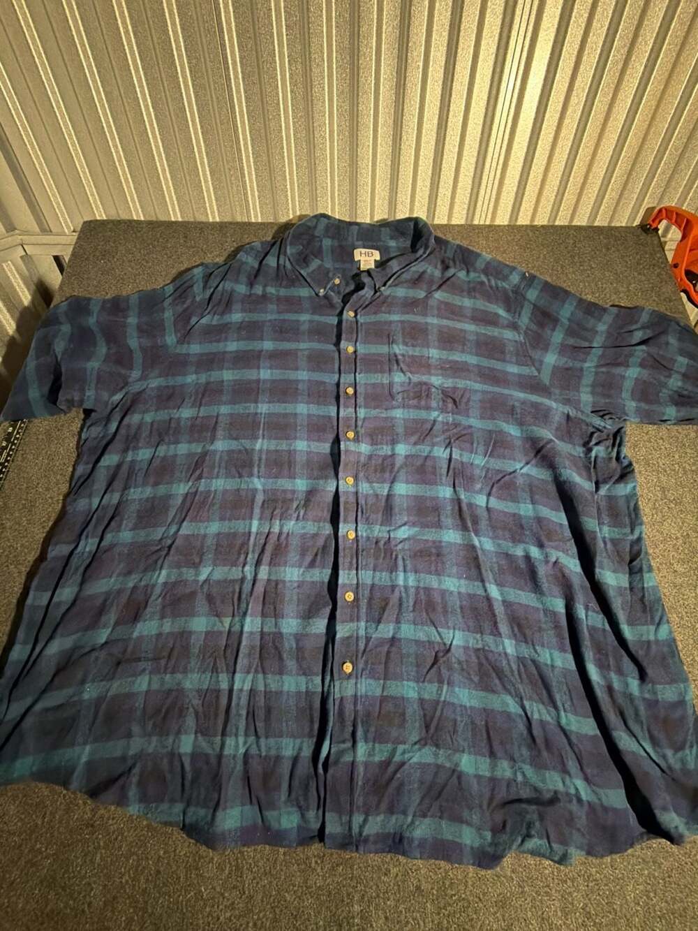 Harbor Bay Men's 6XLT Blue-Green Plaid Flannel Shirt